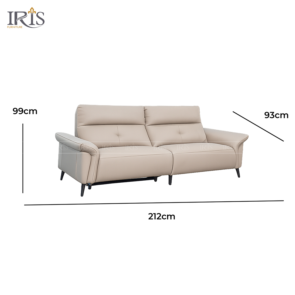 Sofa Ciara với da bò vừa có độ mát, độ căng bóng và độ nhăn tự nhiên