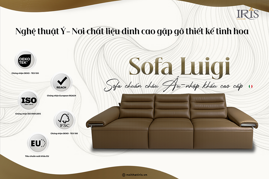 Sofa Luigi mang đầy vẻ đẹp của nghệ thuật Ý