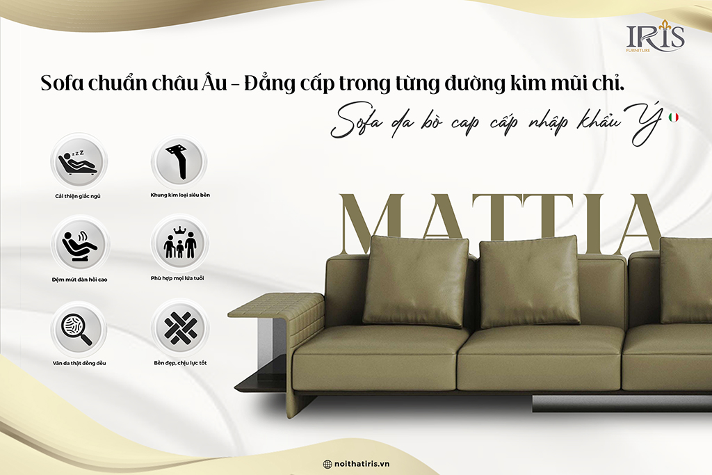 Sofa được thiết kế chi tiết qua từng đường kim
