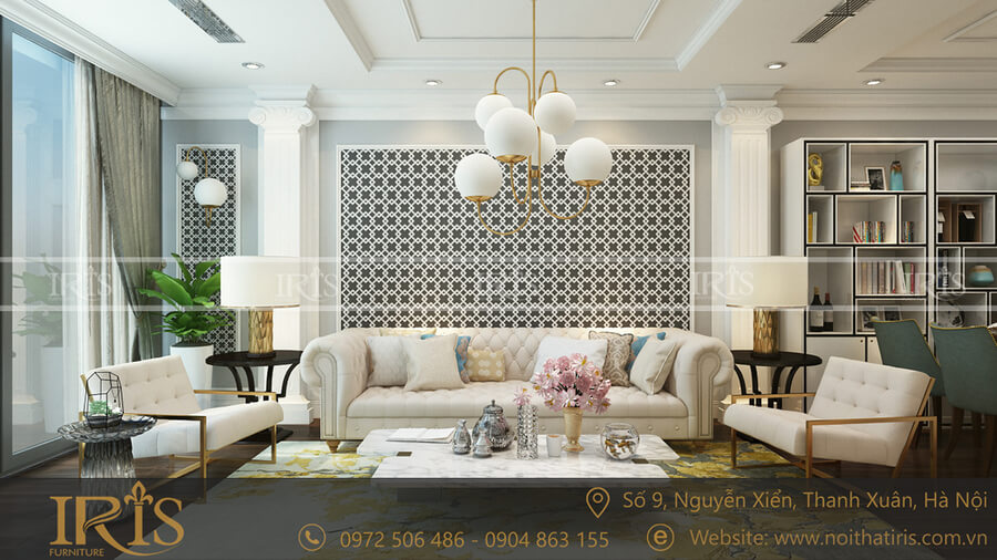 Thiết kế nội thất nhà phố tân cổ điển