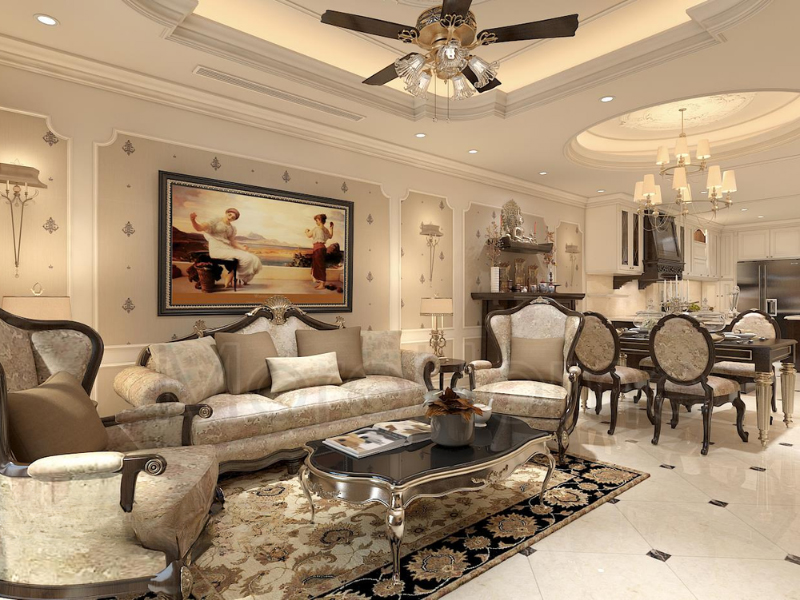 Nội thất cổ điển cầu kỳ, thể hiện sự xa hoa và đẳng cấp