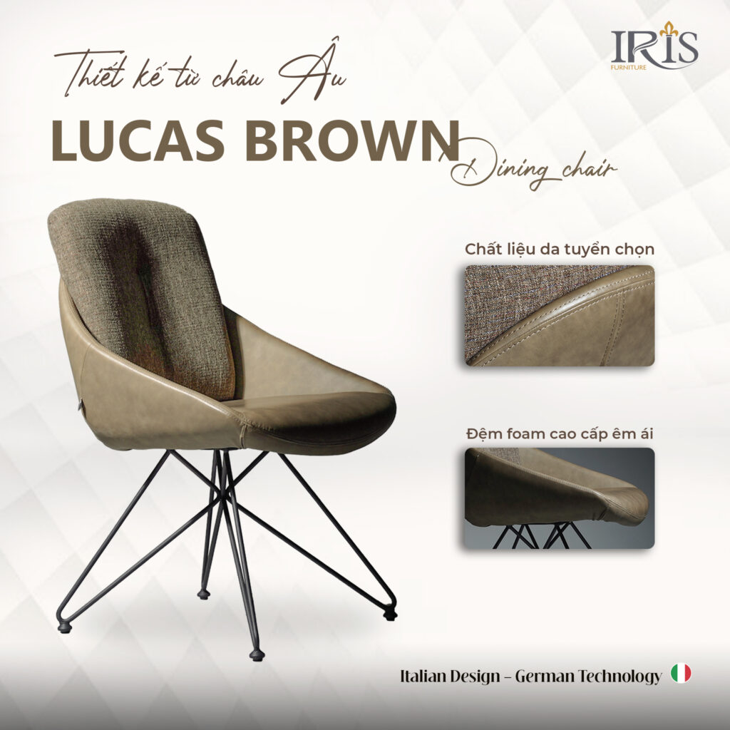 Lucas Brown ghế ăn cao cấp, bền bỉ