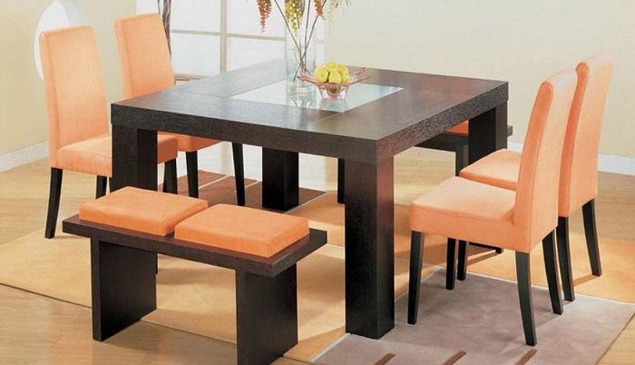 mẫu bàn ăn hình vuông cho nhà nhỏ