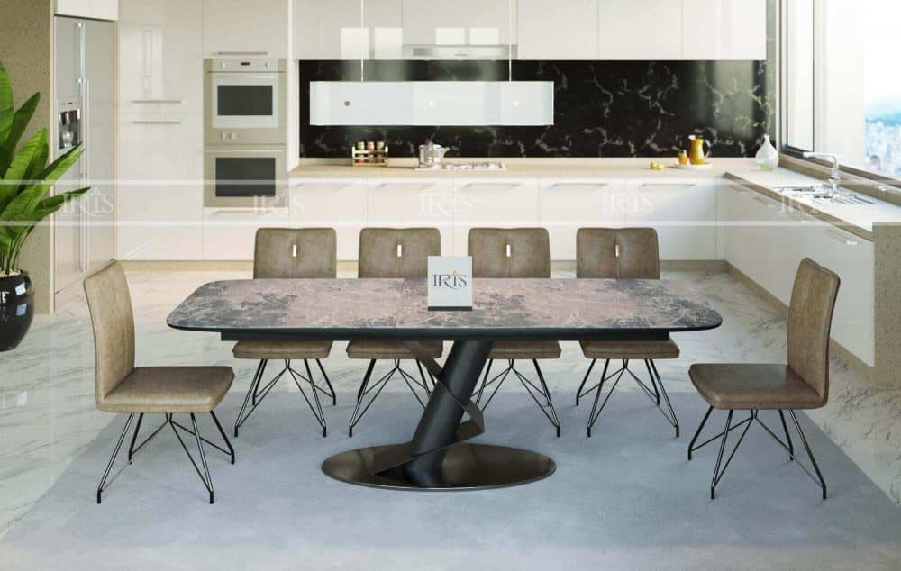 bộ bàn ăn thông minh mặt đá