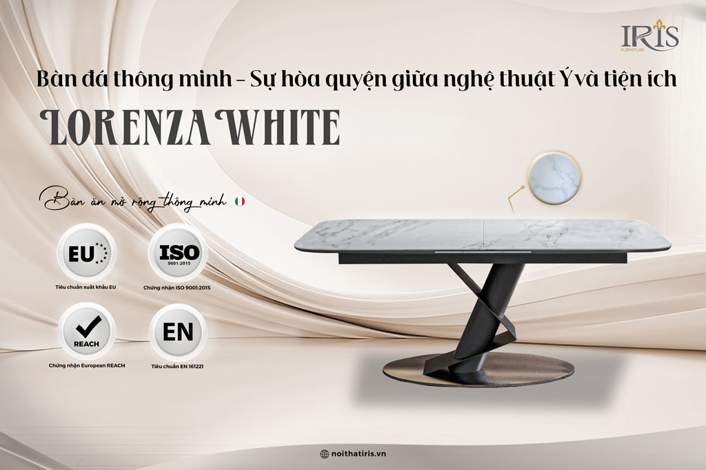 Bàn ăn thông minh là sự kết hợp hài hòa giữa nghệ thuật Ý và tiện ích