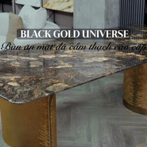 Alternative view of Bàn ăn đá cẩm thạch tự nhiên Black Gold Universe
