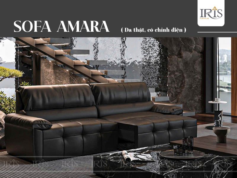 Sofa Amara màu đen huyền bí, sang trọng