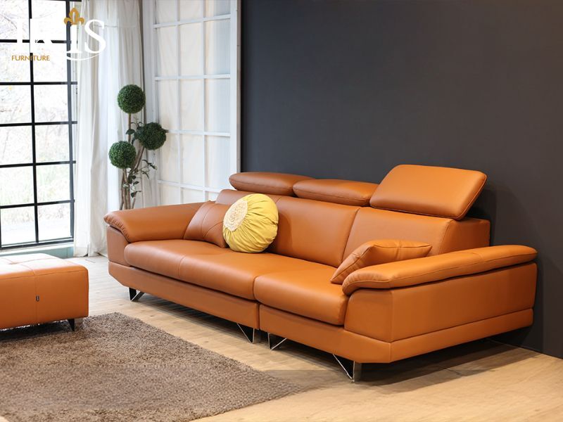 Sofa da màu cam đảm bảo độ bền