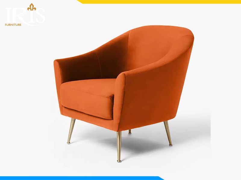 Sofa đơn màu cam nhỏ gọn, dễ di chuyển