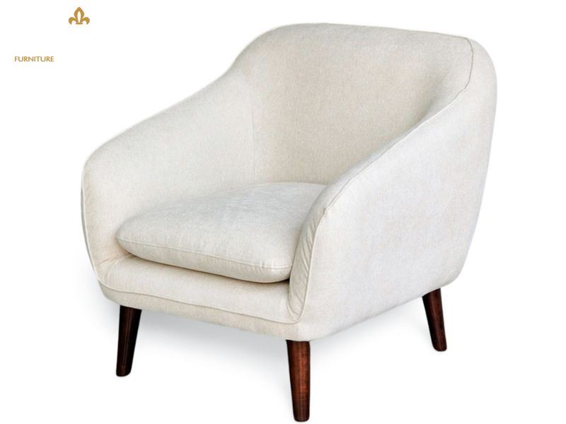 Sofa đơn màu trắng hiện đại