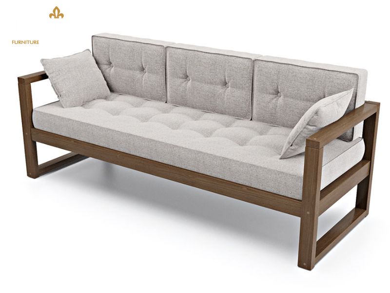 Sofa gỗ nệm 1m8 vintage