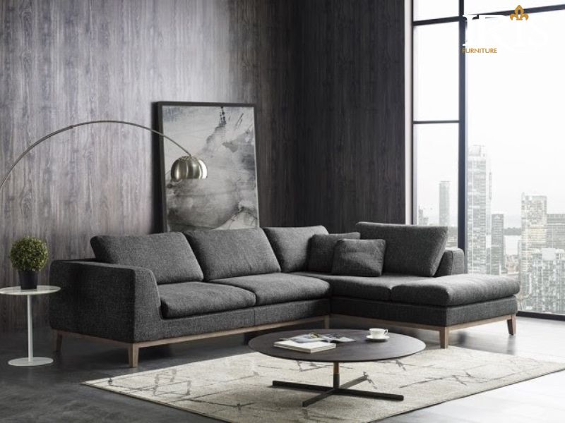 Sofa màu ghi cho gia chủ yêu thích sự tối giản