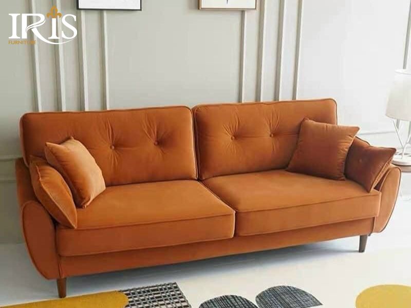 Sofa màu cam đặc biệt hợp với phong cách hiện đại, tối giản và Bắc Âu