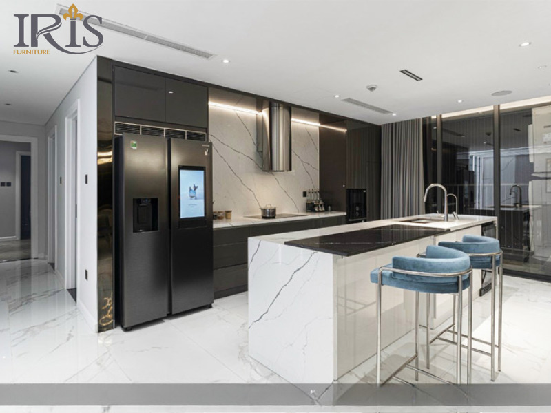 Thiết kế hiện đại, tối ưu không gian, dễ dàng di chuyển giữa các khu vực bếp