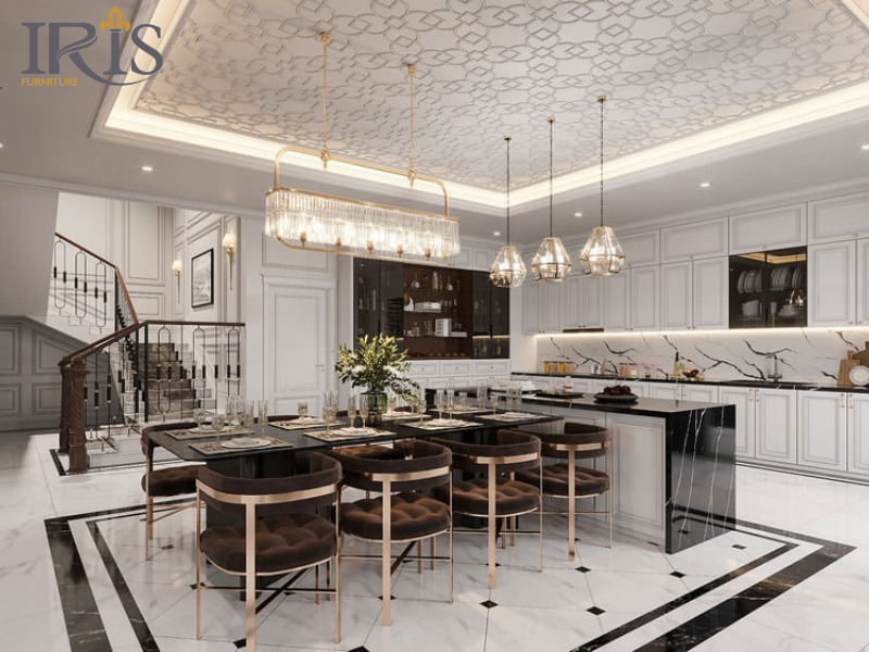 Thiết kế tân cổ điển giúp tối ưu không gian lưu trữ, tăng tiện ích cho gia đình