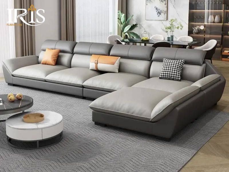 Sofa 2m8 mang đến không gian ngồi rộng rãi, tiện nghi hiện đại và vẻ sang trọng cho phòng khách.