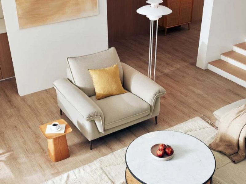 Sofa đơn phù hợp với các phòng khách có phong cách hiện đại