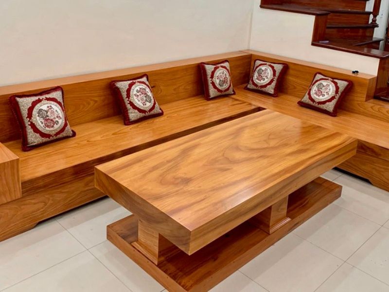 Sofa góc bằng gỗ có chất liệu bền đẹp