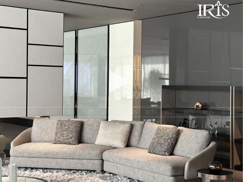 Sofa văng Lawson màu xám chuẩn Ý
