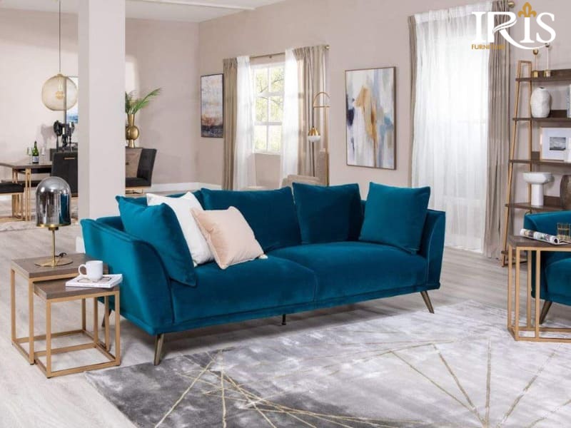 Sofa xanh dương hợp phong cách hiện đại, tối giản, Bắc Âu, tân cổ điển