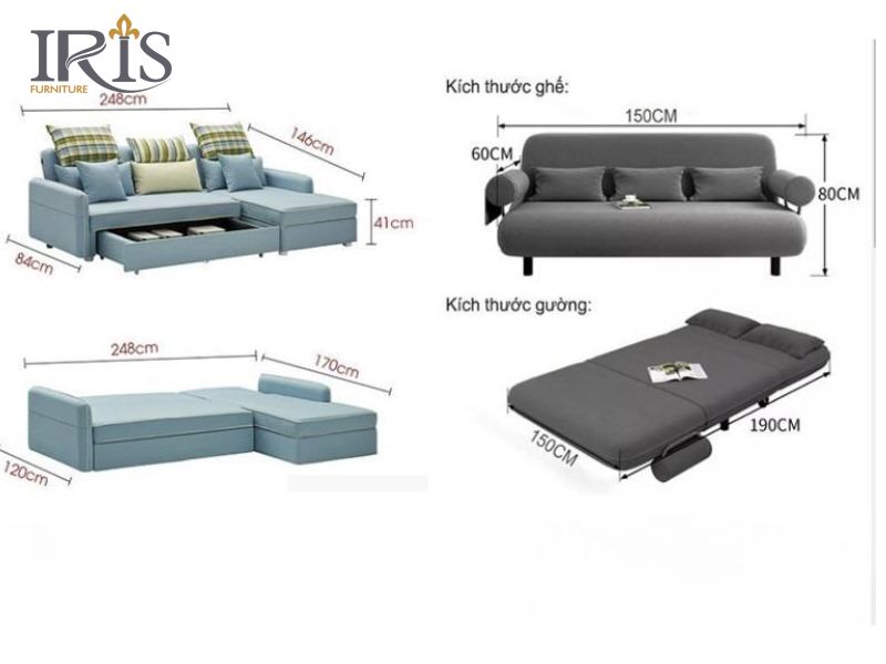 Kích thước sofa giường đơn dài 1m8
