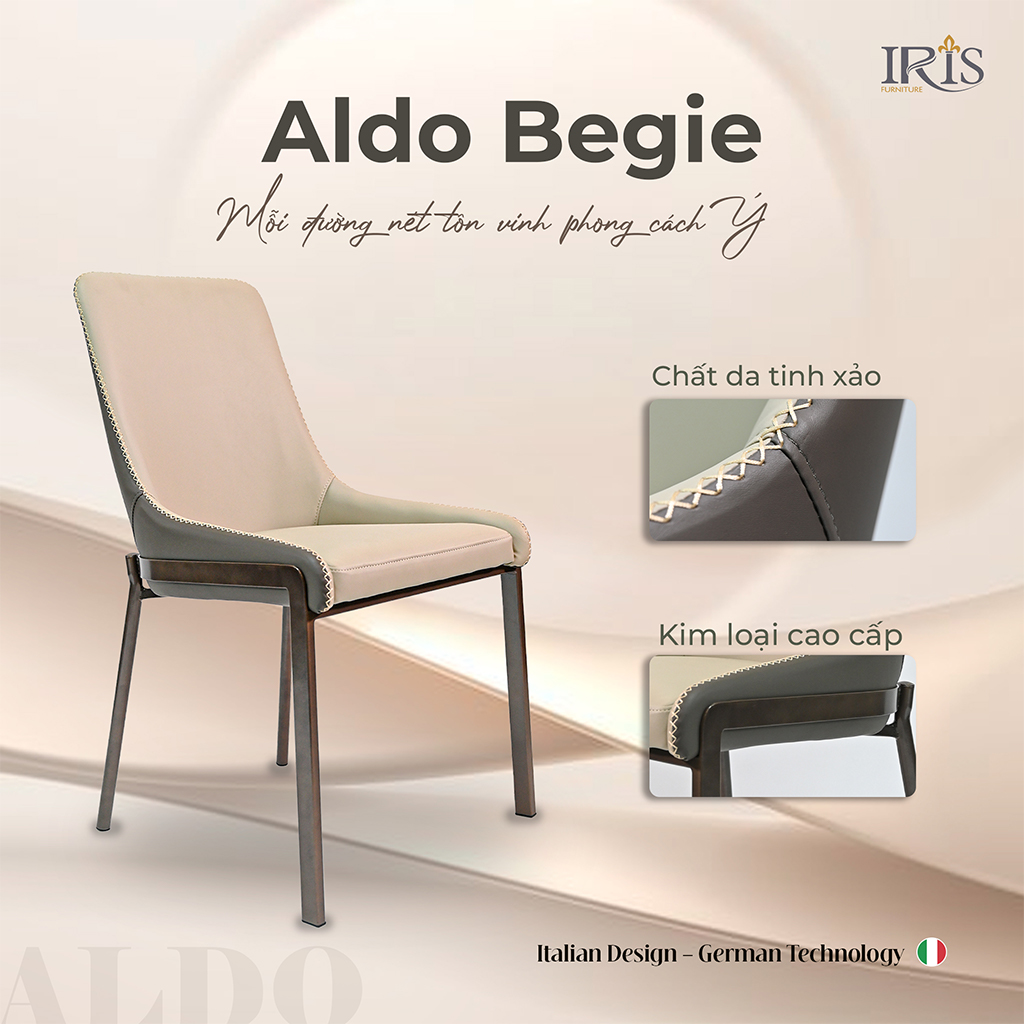 Ghế da thật Aldo tinh tế mang đậm dấu ấn phong cách Ý