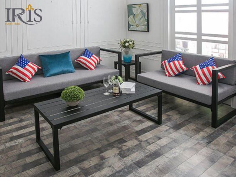 Sofa khung sắt dễ phối hợp với nội thất văn phòng, khách sạn
