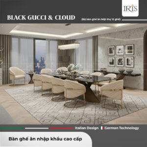 Bộ bàn ăn Black Gucci & Ghế ăn Cloud