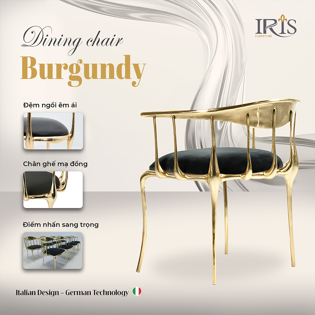 Ghế Burgundy tinh tế tôn vinh không gian sống
