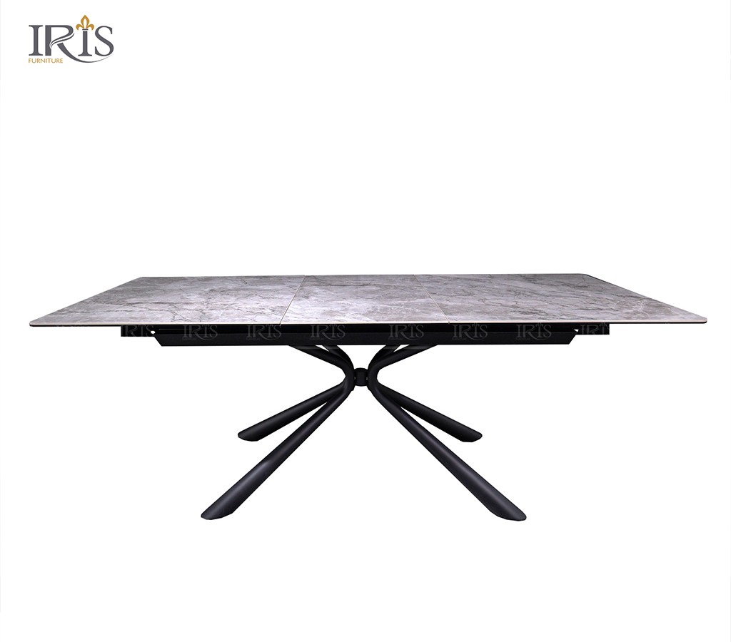 Bàn ăn thông minh Marco Grey với cơ chế mở rộng tiện lợi, mặt đá sang trọng