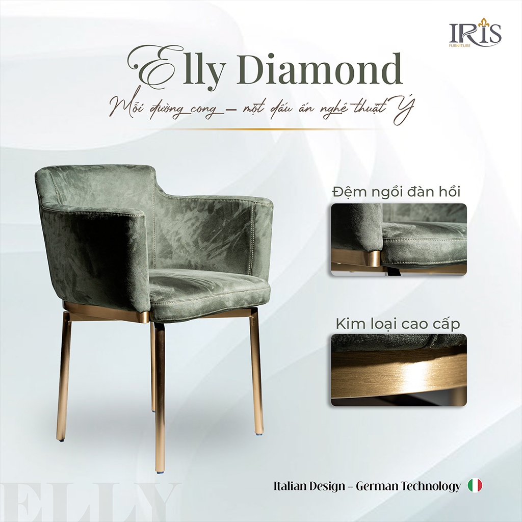 Ghế ăn Ely Diamond – điểm chạm cho không gian thượng lưu