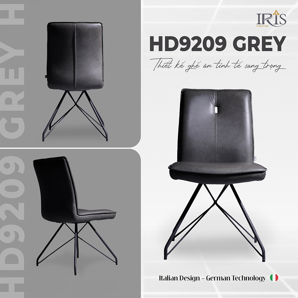 Ghế ăn HD9209 Grey với kiểu dáng thanh lịch nhẹ nhàng 