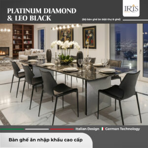 Bộ Bàn Ăn Platinum Diamond & Leo Black