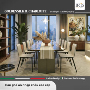 Bộ bàn ăn Golden Silk & ghế B&B Charlotte