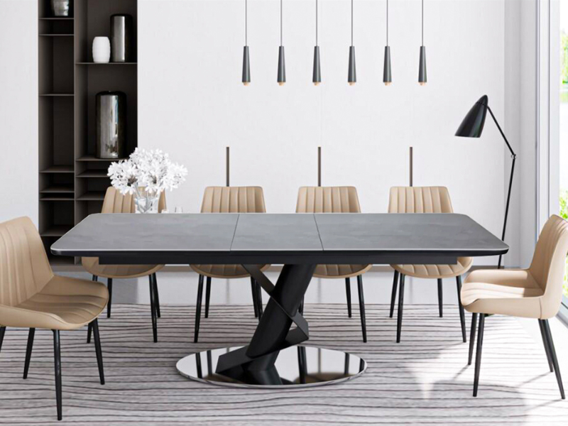Bàn ăn LORENZA BLACK hiện đại với cơ chế mở rộng linh hoạt