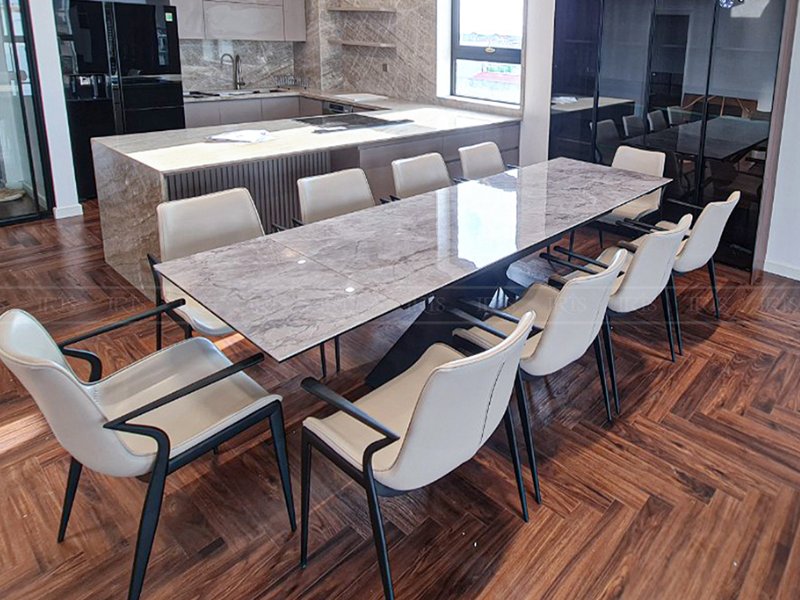 Bàn ăn thông minh Stella Grey mở rộng linh hoạt