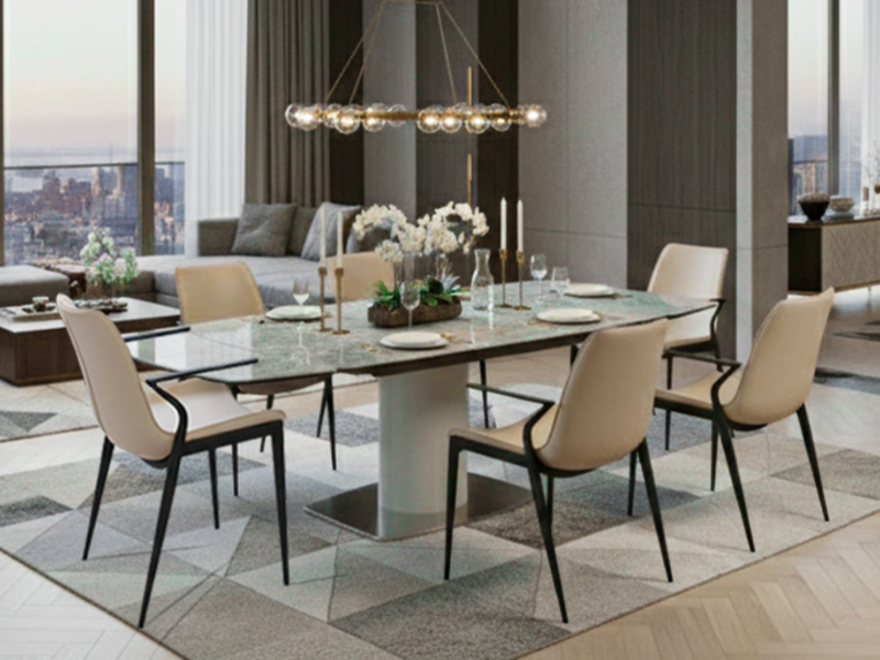 Bộ bàn ăn 6 ghế mặt đá cao cấp, sang trọng