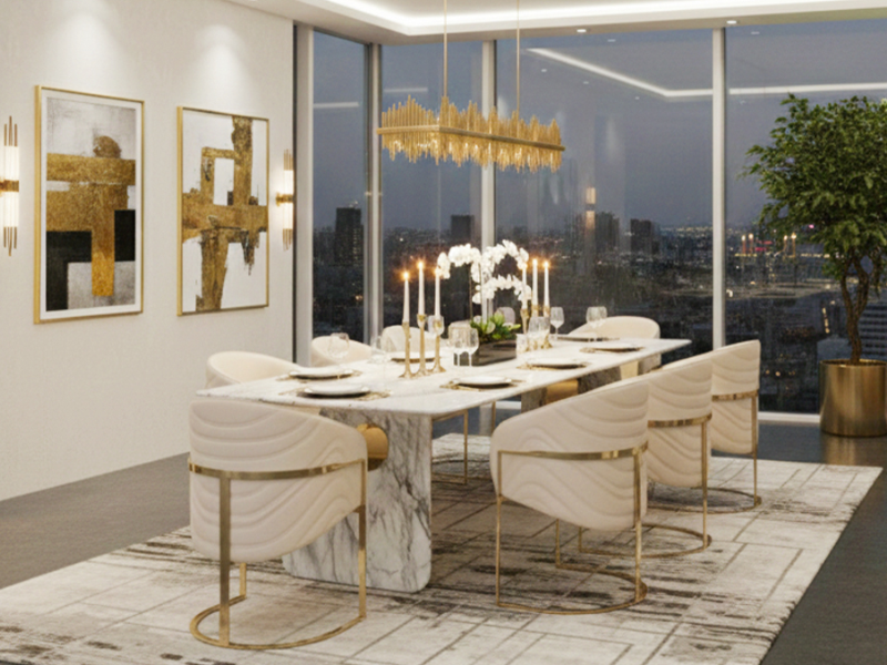 Bộ bàn ăn Franco kết hợp ghế ăn Cloud