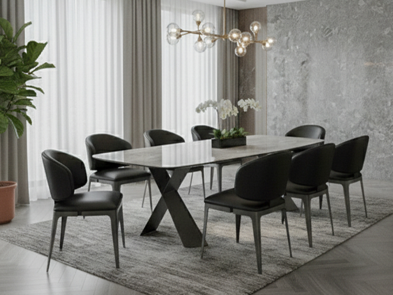 Bộ bàn ăn Giovani kết hợp ghế ăn Sybilla