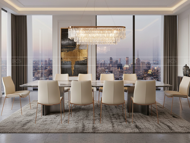 Bộ bàn ăn Stefani kết hợp ghế Allora