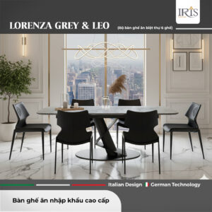 Bàn ăn thông minh Lorenza Grey & ghế Leo