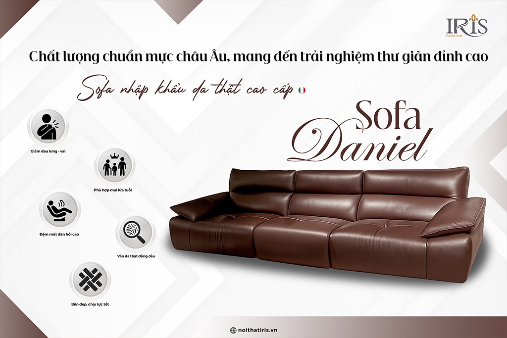 Sofa da cao cấp mang tinh thần Ý hiện đại
