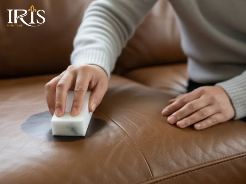 Lau sofa bằng khăn ướt quá nhiều nước dễ gây ngấm nước quá nhiều vào da