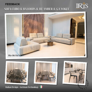 Dự án may đo: Sofa Cubo, Bàn trà Amber, Bàn ăn Louis & Ghế Yokee White