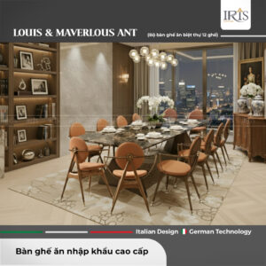 Bàn Ăn Mặt Đá Louis — Cẩm Thạch Tự Nhiên